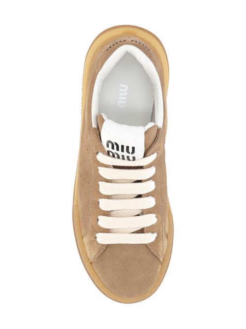 Blush beige calf suede sneakers Miu Miu | 5E916DF-DX05Z5OF0379